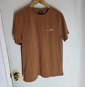 NWT A.P.C Men's Item Short Sleeve T-Shirt Terracotta Size Small 100% Cotton